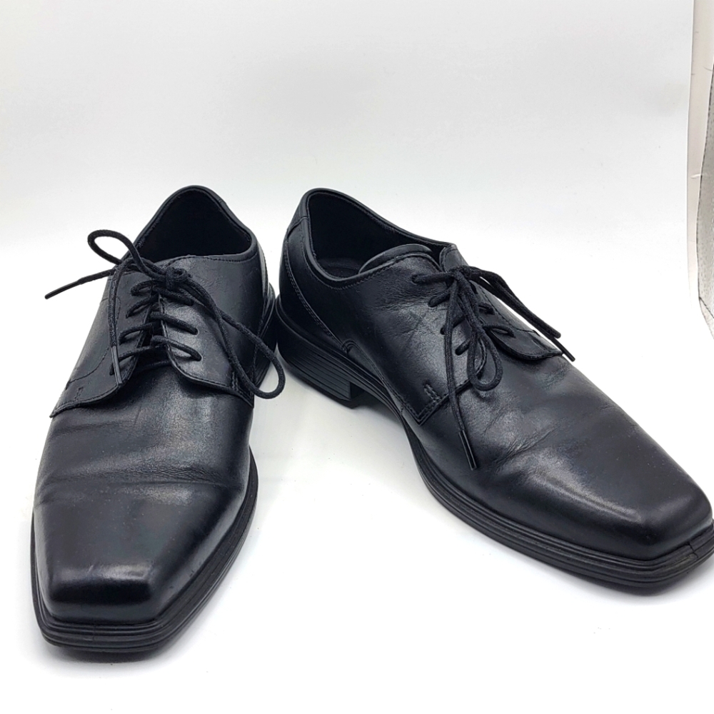 Ecco Soft Black Leather Lace-Up Loafers Size 43 (US 10) #1370